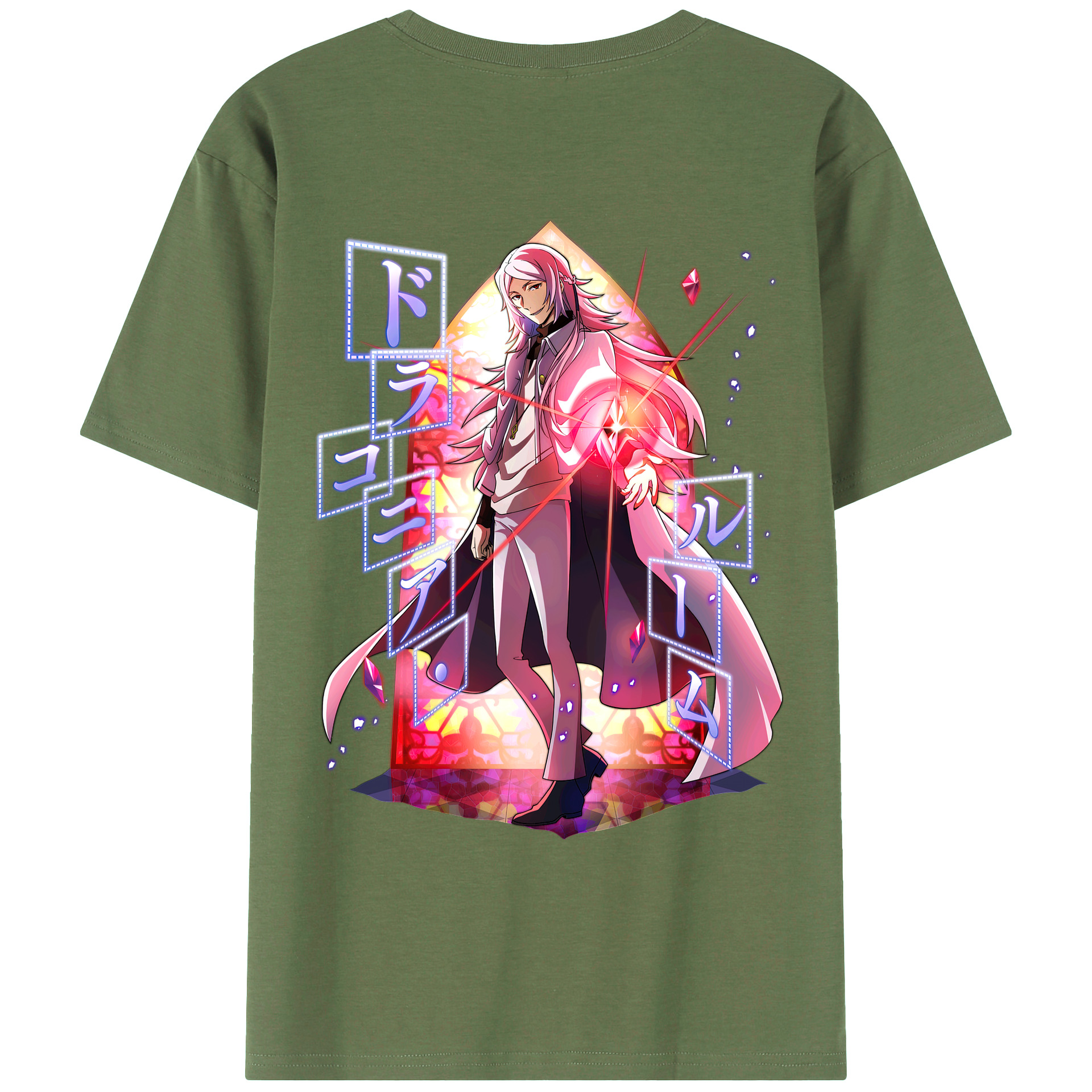 （画像用） 文豪ストレイドッグス Bungo Stray Dogs 綿100％ メンズ半袖Tシャツ（バックプリント） 通気性